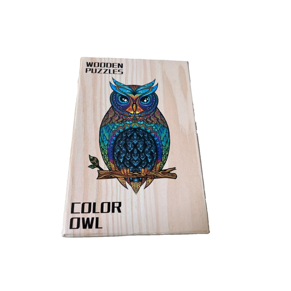 Wooden Owl Puzzle Colorful Interlocking Pieces Color Owl‎ Complete